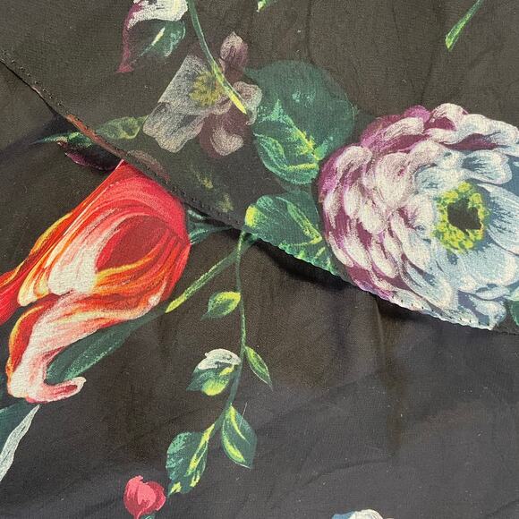 Vintage 70's Size Small / Medium Sheer Tiered Floral Chiffon Dress - Picture 7 of 7